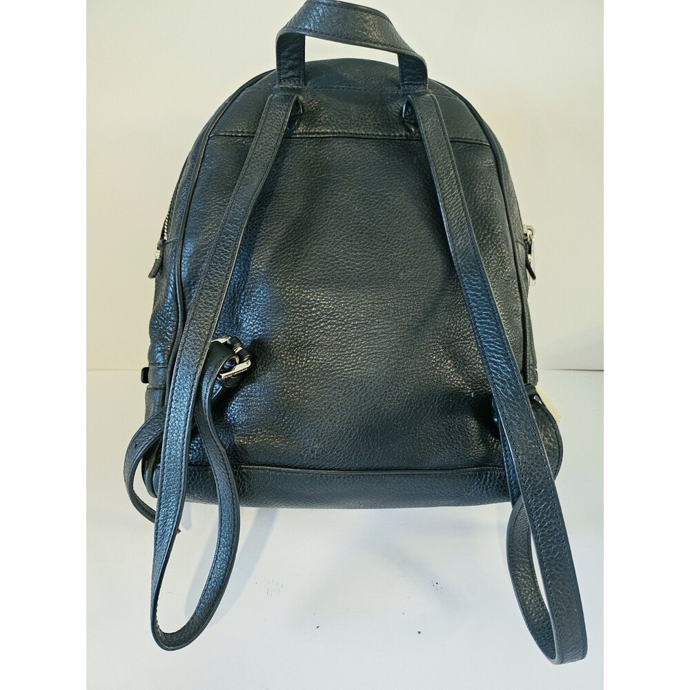 Michael Kors Black Pebbled Leather Rhea Medium Backpack GHW - Picture 12 of 13